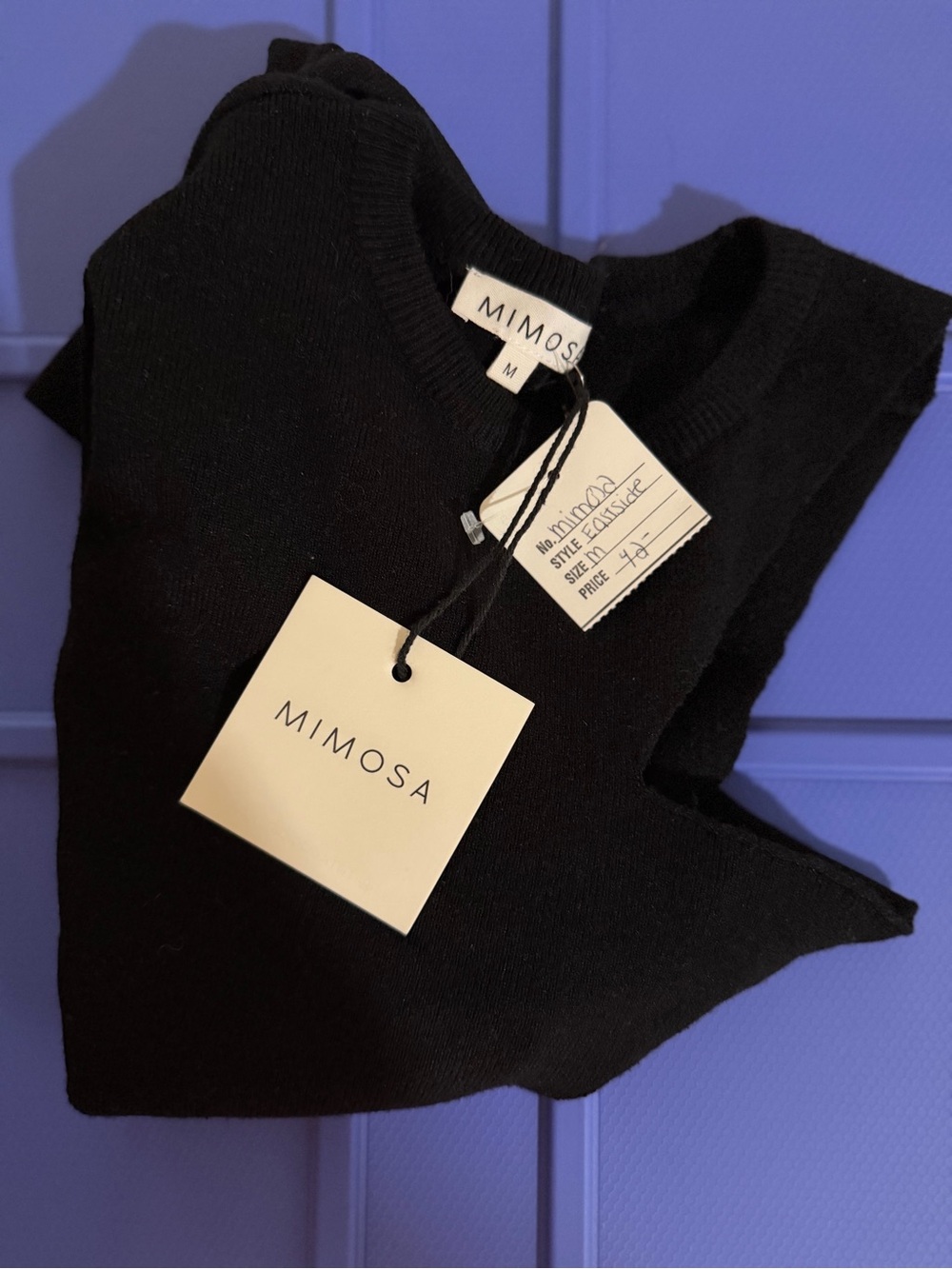 MIMOSA Black Asymmetrical One Sleeve Sweater Top NWT
